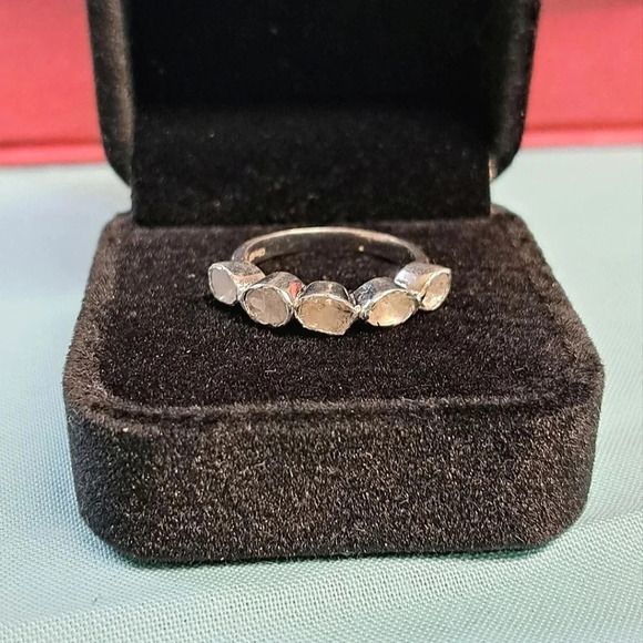 Natural Polki-Sliced Diamond Ring In 925 Sterling Silver. - Picture 11 of 11